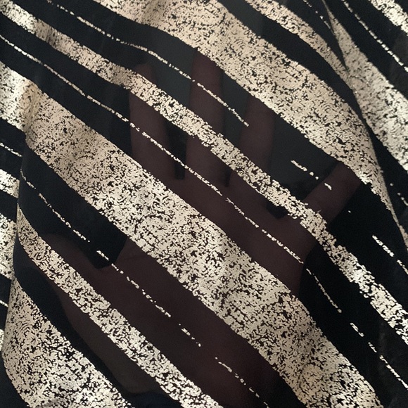 Black and Gold Striped Sheer Top - Picture 2 of 4